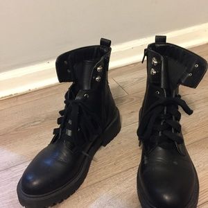 Madden Girl black combat boot size 8.5